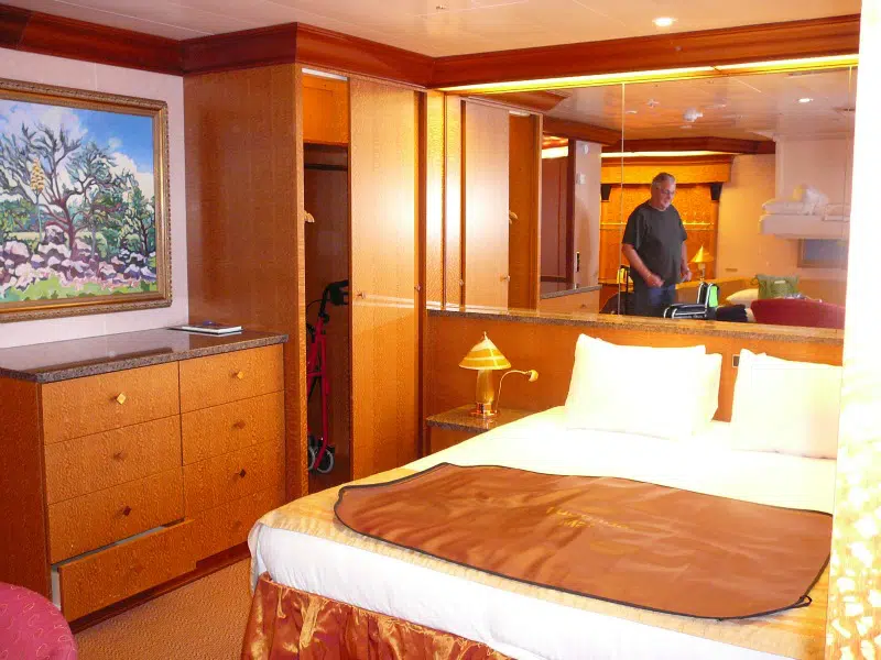 A junior suite aboard the Carnival Miracle.