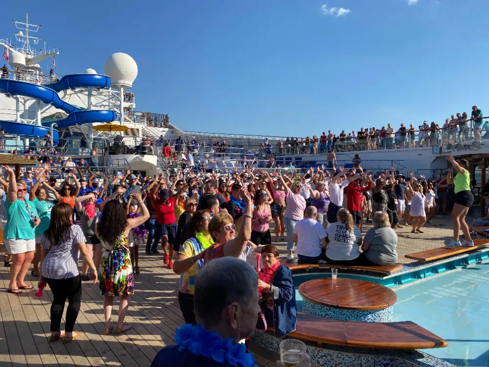 dance party on pool deck cruise ship