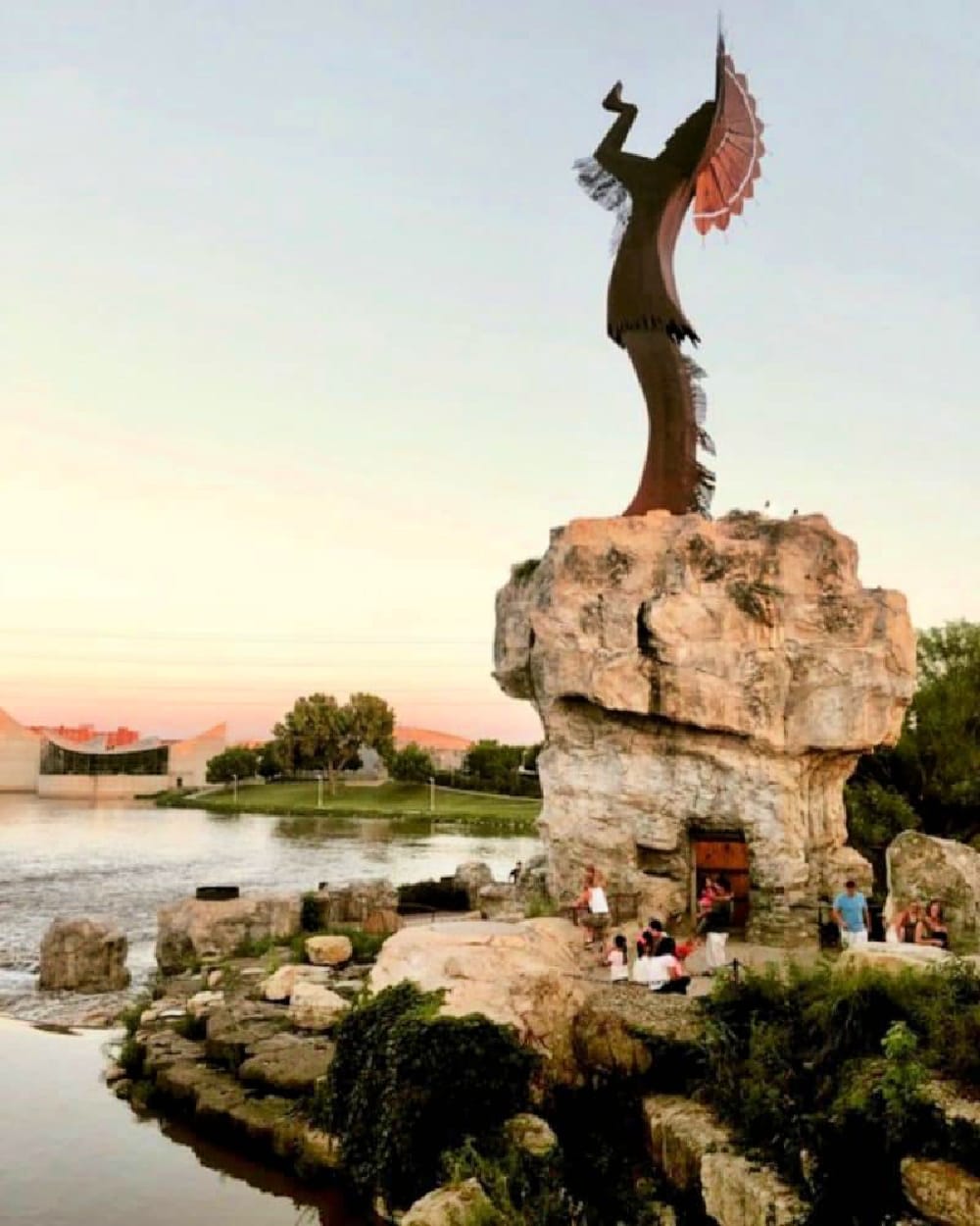 keeper-of-the-plains-at-sunset