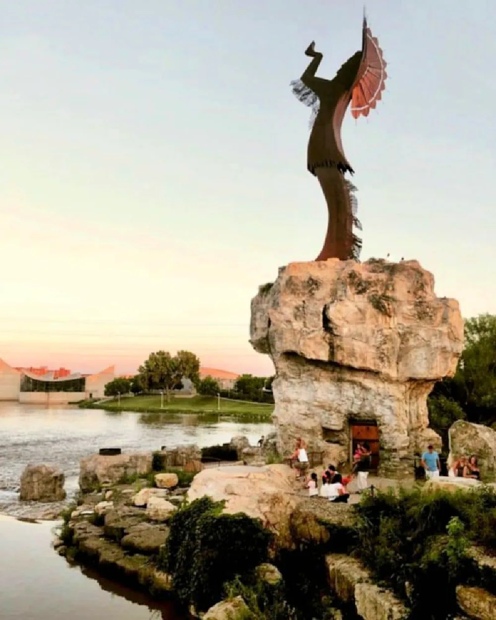 keeper-of-the-plains-at-sunset