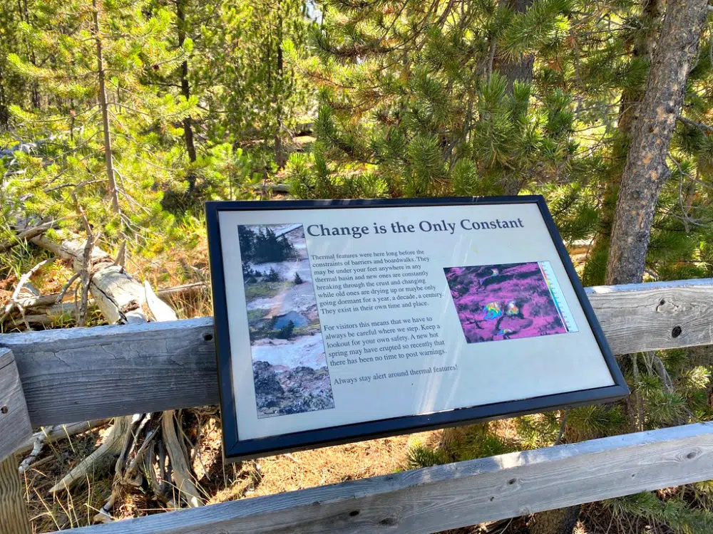 information sign at yellowstone