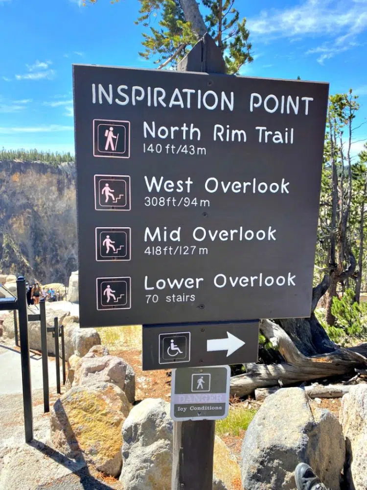 inspiration point sign and feet