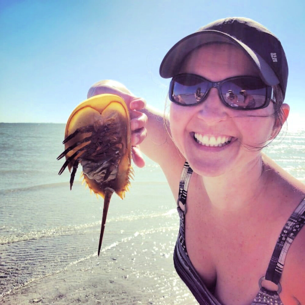 girl-holding-crab-on-beach