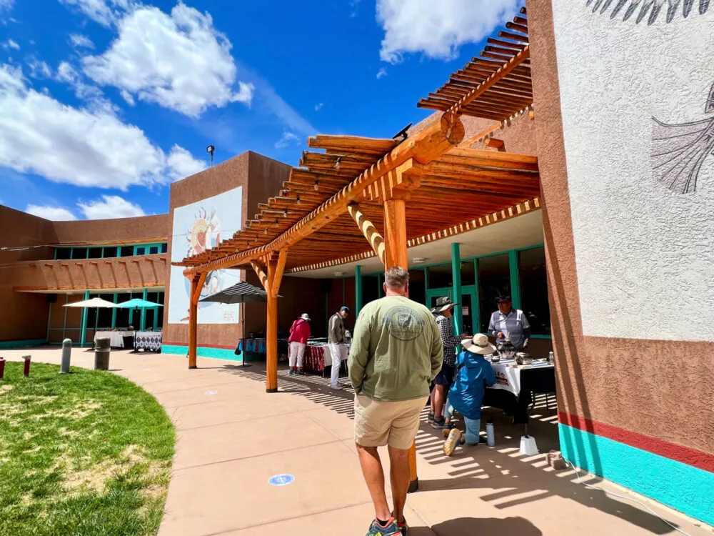 walking-around-outside-indian-pueblo-cultural-center