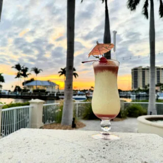frozen-coconut-drink-at-sunset