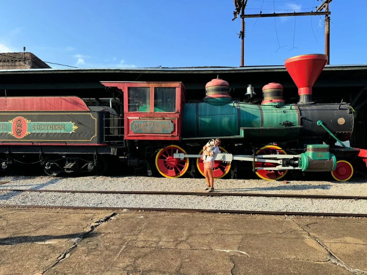 chattanooga-choo-choo-train-girl-with-dog