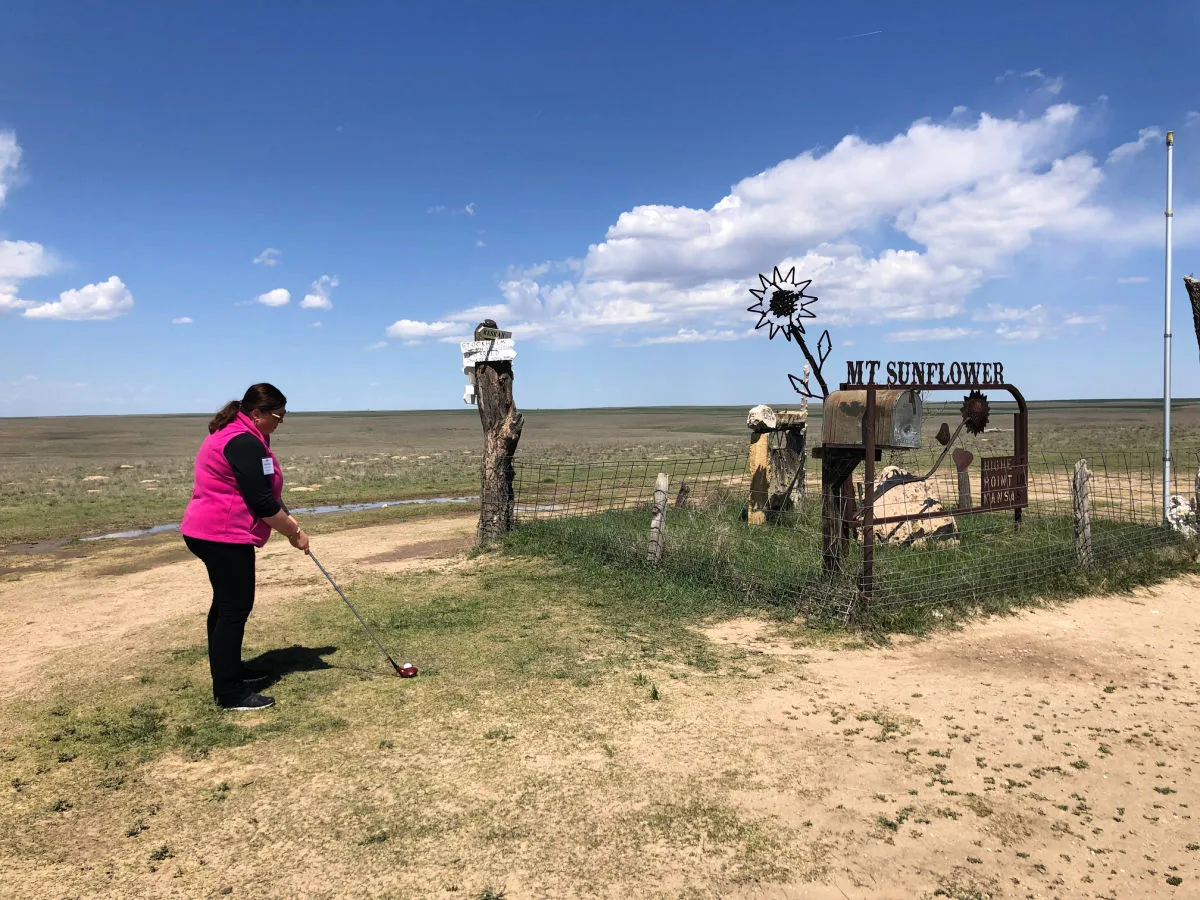 hitting-golf-ball-mount-sunflower