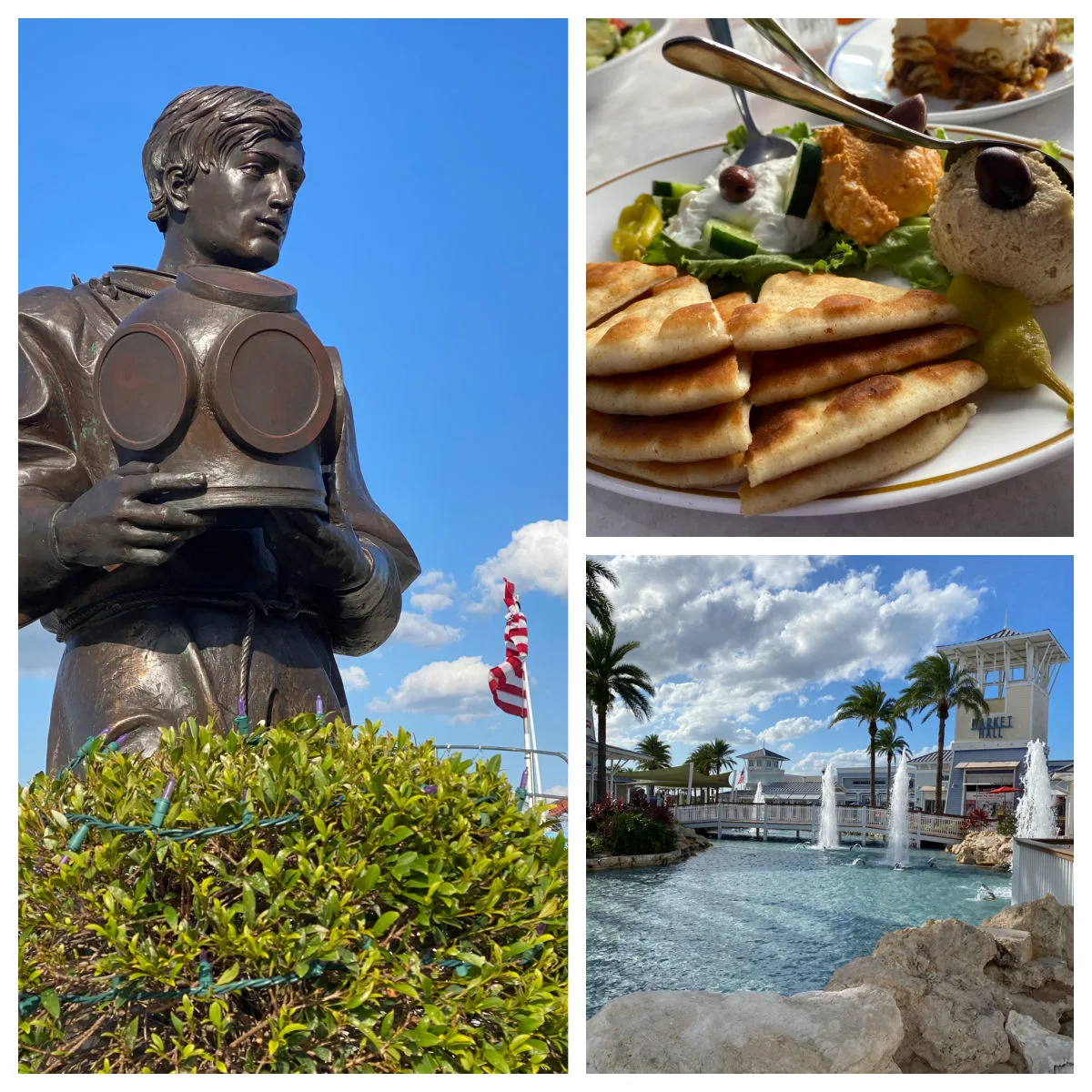 tarpon-springs-greek-food-and-diver-statue