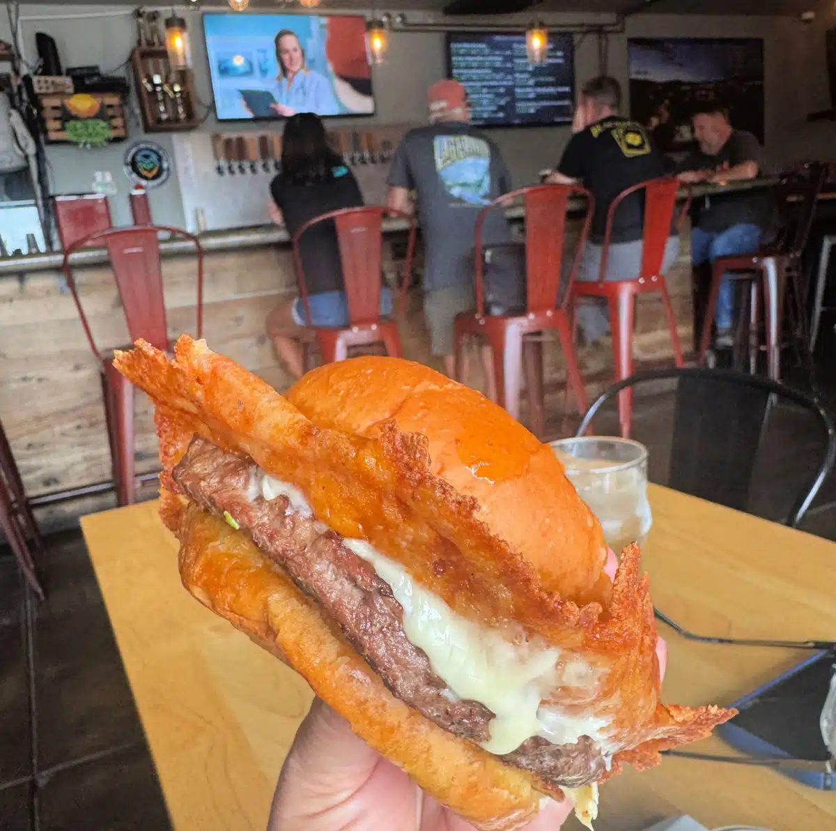 fried-cheese-burger-on-bun